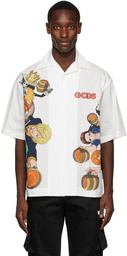 GCDS White One Piece Edition Straw Hat Crew Shirt