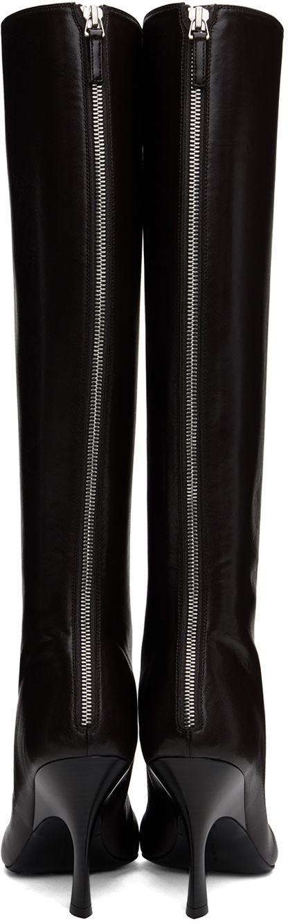 Stella McCartney Brown Elsa Knee-High Heeled Tall Boots