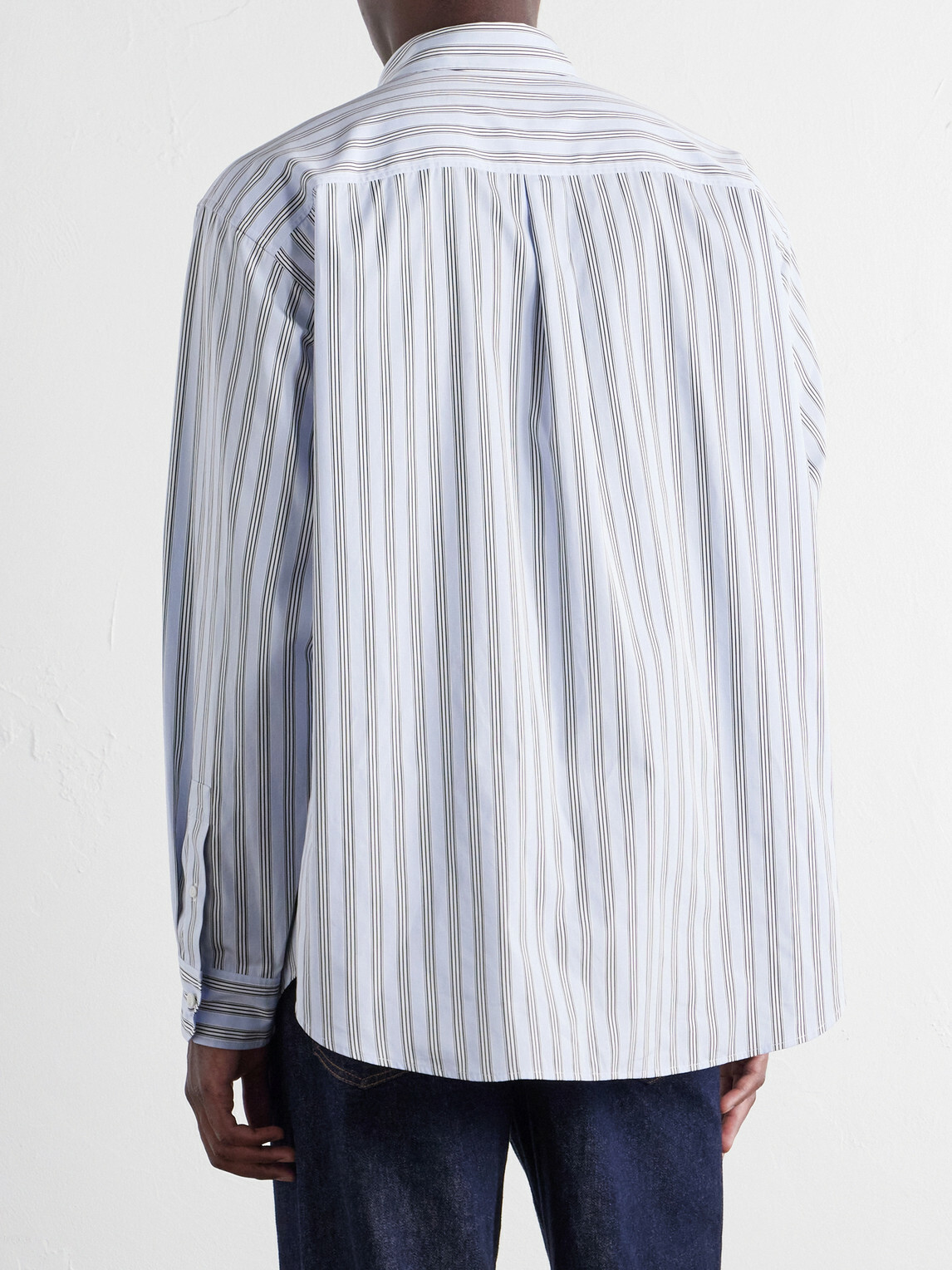 LOEWE - Striped Cotton-Poplin Shirt - Blue