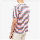 Corridor Men's Stripe T-Shirt in Blue/Red/White Stripes