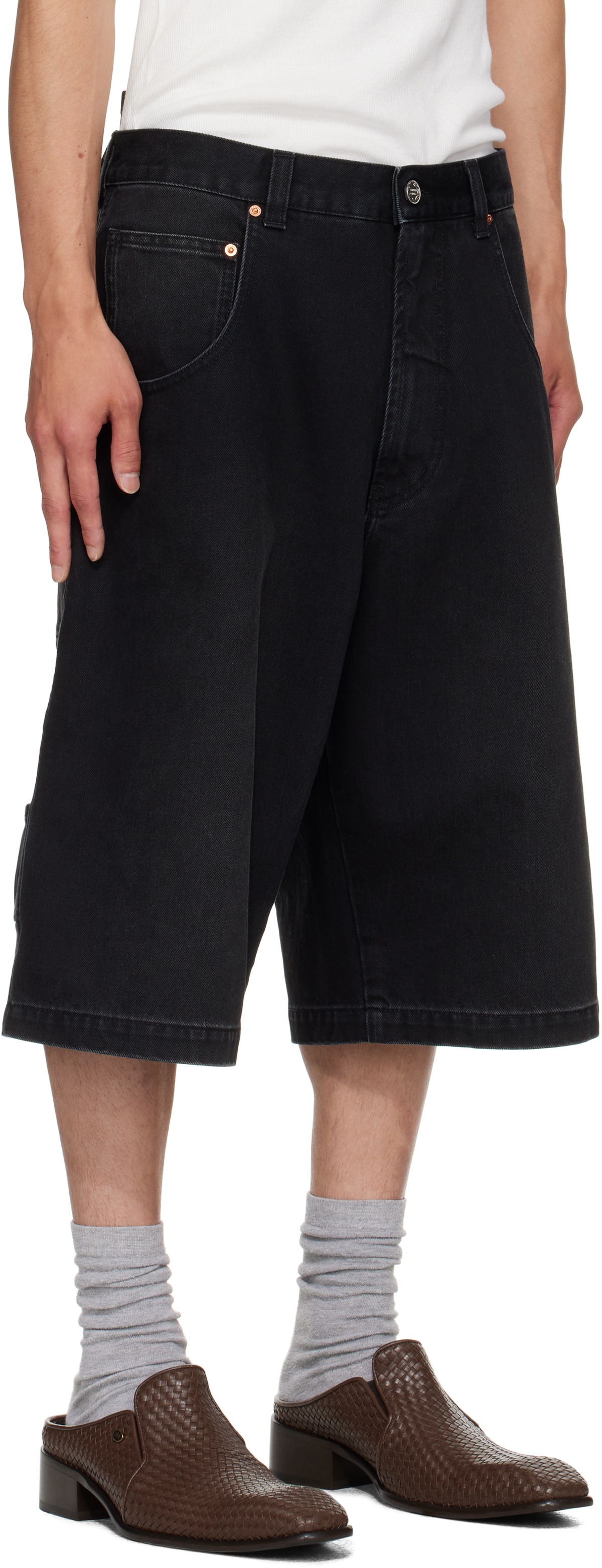 VETEMENTS Black Hip-Hop Denim Shorts