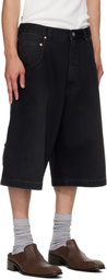 VETEMENTS Black Hip-Hop Denim Shorts