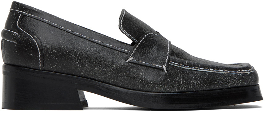 靴 Eckhaus Latta zoe clog m black leather Eckhaus Latta Black Zoe Clogs Eckhaus Latta