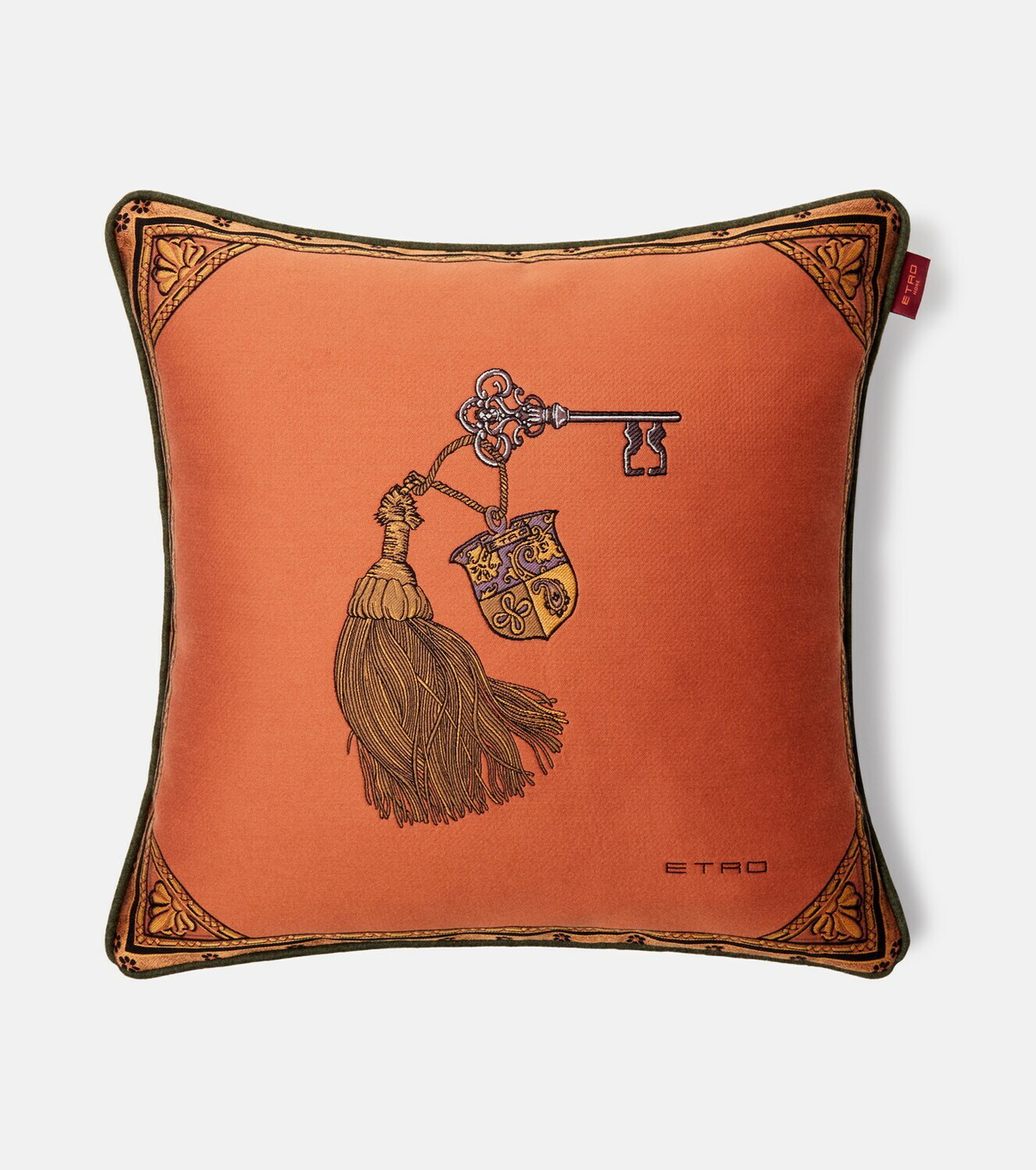 Etro Herald embroidered cotton-blend cushion Etro