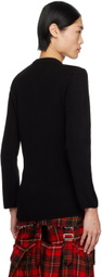 Black Comme des Garçons Black Faux-Fur Trim Sweater