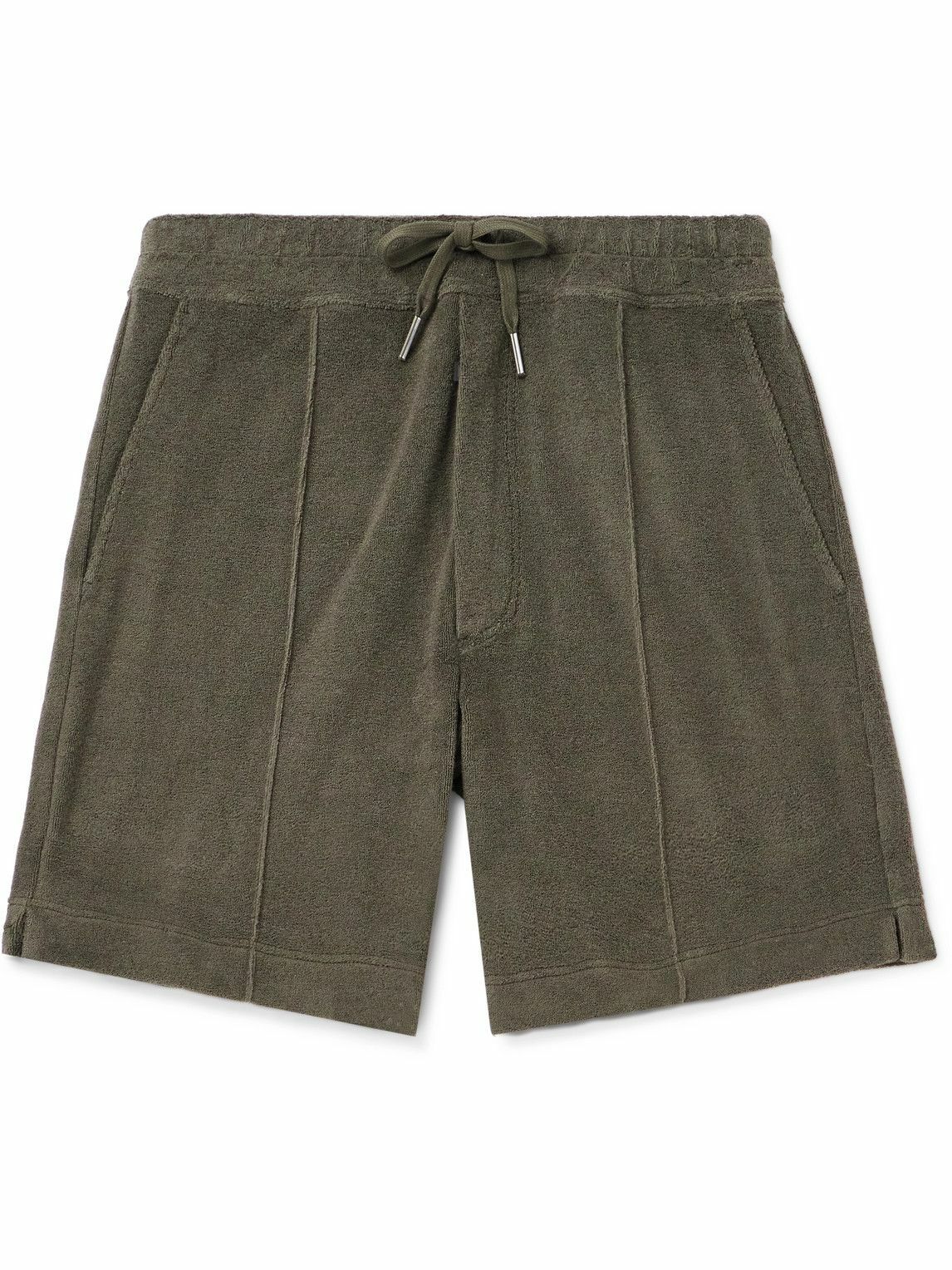 TOM FORD - Straight-Leg Cotton-Terry Shorts - Green TOM FORD