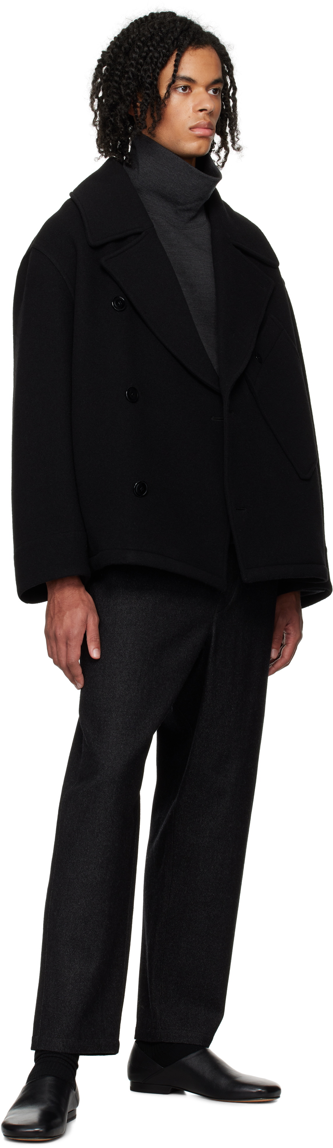 LEMAIRE Black Dispatch Peacoat Lemaire