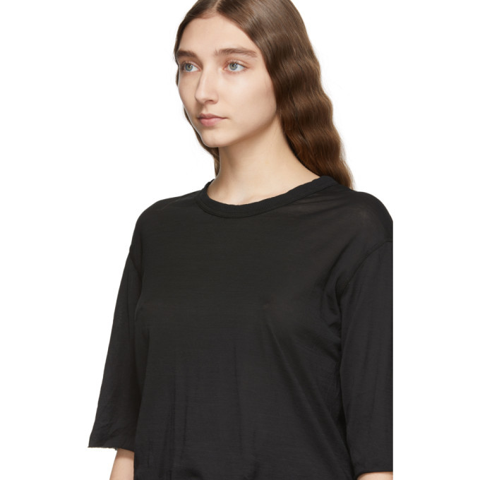 Boris Bidjan Saberi Black Object-Dyed Mens Fit T-Shirt