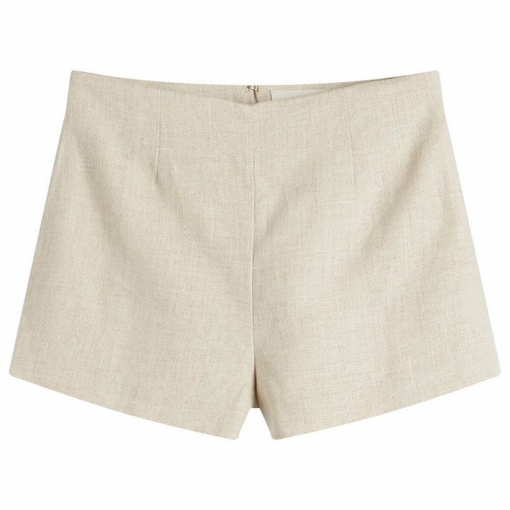 Photo: Faithfull The Brand Women's Lila Mini Linen Shorts in Oatmeal