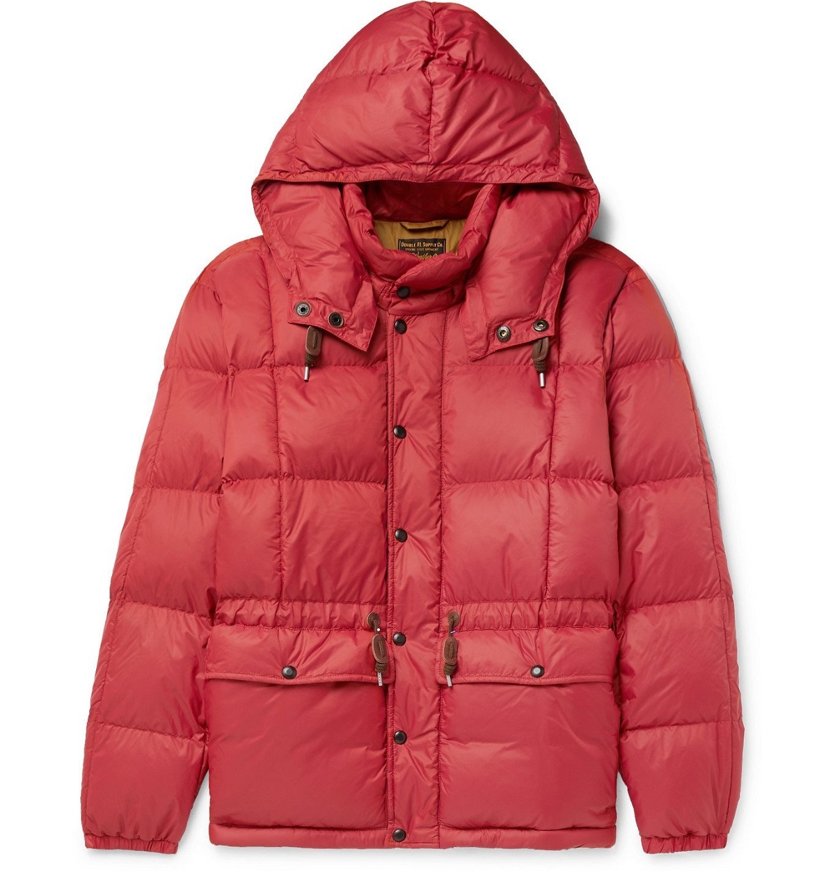 Photo: RRL - Amber Quilted Padded Nylon Hooded Jacket - Red