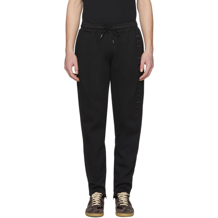 Burberry Black Nickford Embroidered Lounge Pants