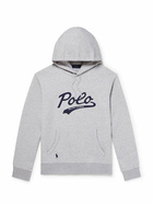 Polo Ralph Lauren - Logo-Appliquéd Embroidered Cotton-Jersey Hoodie - Gray