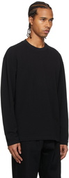 Noah Black Heavyweight Piqué Long Sleeve T-Shirt