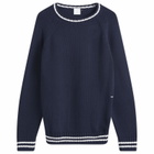 Pop Trading Company Men's Knitted Logo Crew Sweater in Navy
