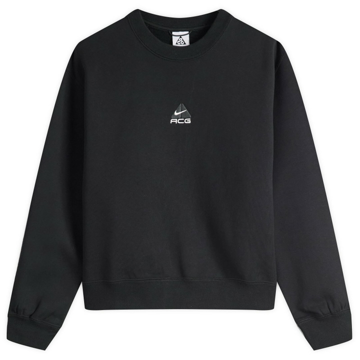 Photo: Nike Women's W ACG Therma-Fit Logo Crew Sweat in Black/Anthracite/Summit White