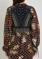 Etro Embellished Suede top Light Blue