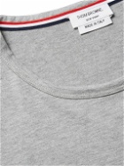 Thom Browne - Slim-Fit Grosgrain-Trimmed Cotton-Jersey T-Shirt - Gray