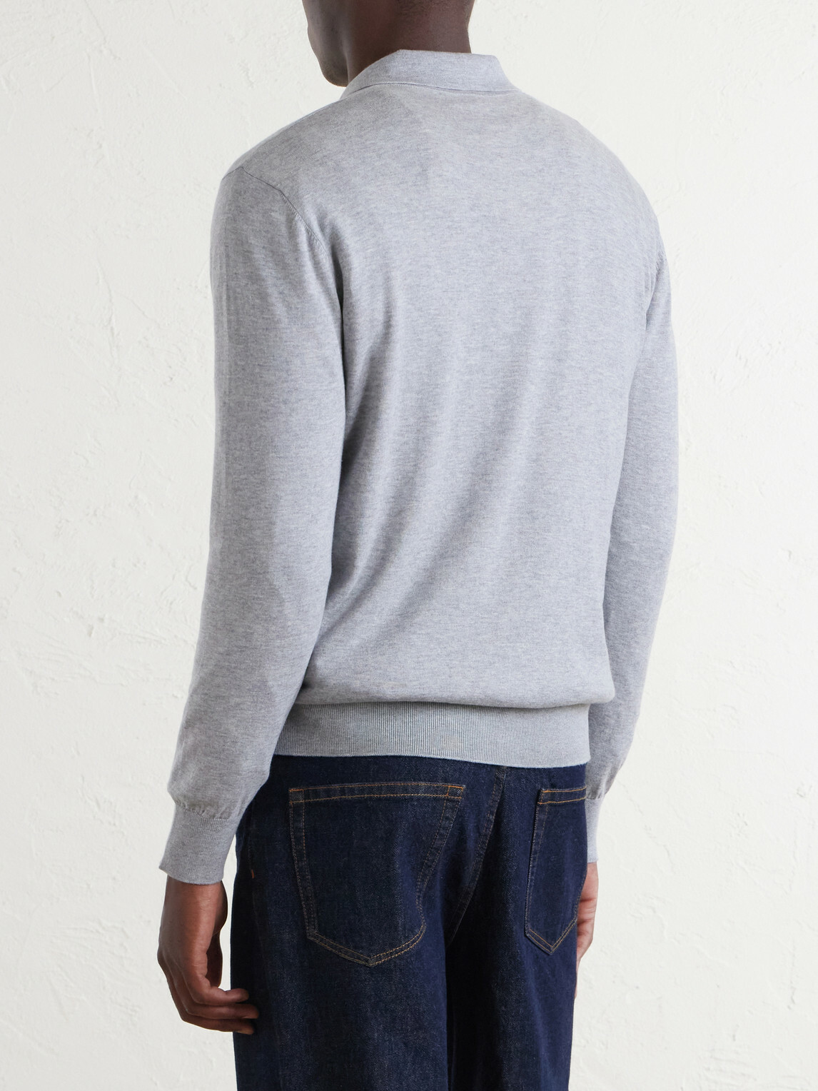 Eleventy - Cotton and Cashmere-Blend Polo Shirt - Gray