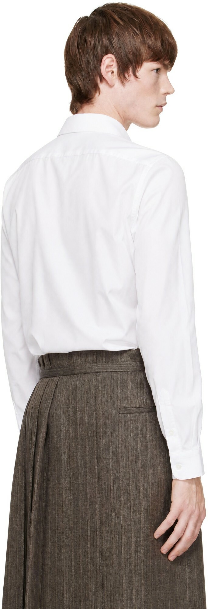 Dries Van Noten White Beaded Poplin Shirt