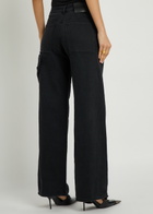 Courrèges Hammer Logo-embroidered Wide-leg Jeans Black
