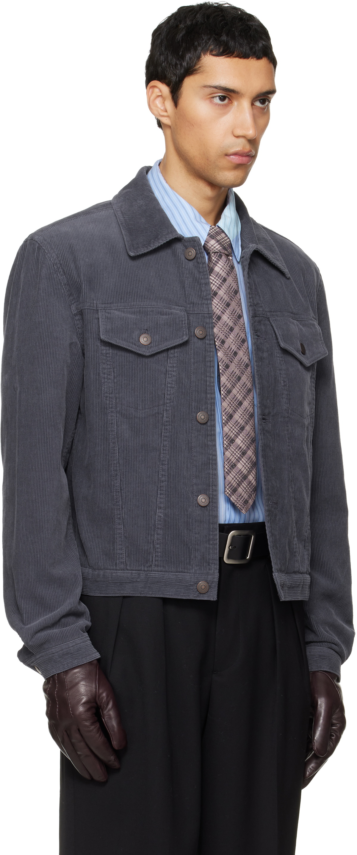 TONYWACK Purple Washed Corduroy Type-3 Trucker Jacket