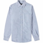 Beams Plus Men's Button Down Oxford Shirt in Blue