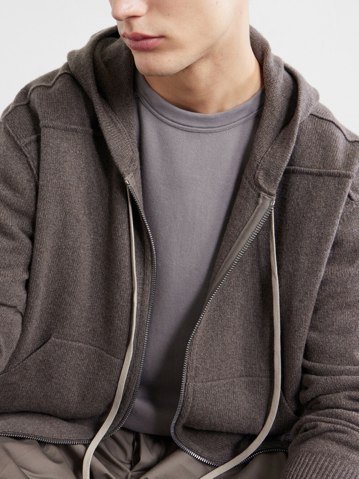 Rick Owens - Cashmere and Wool-Blend Zip-Up Hoodie - Gray