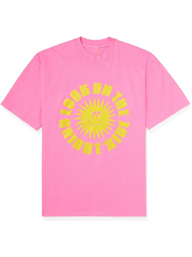 Photo: Sorry In Advance - Printed Cotton-Jersey T-Shirt - Pink