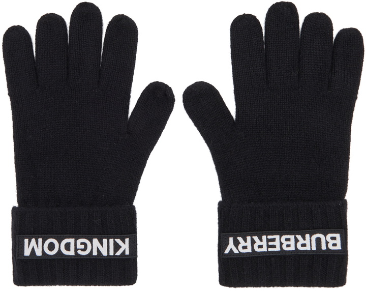 Photo: Burberry Black Cashmere Logo & 'Kingdom' Gloves