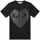Comme des Garçons Play Men's Heart Logo T-Shirt in Black/Black