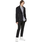 Balmain Navy Double Collar Peacoat