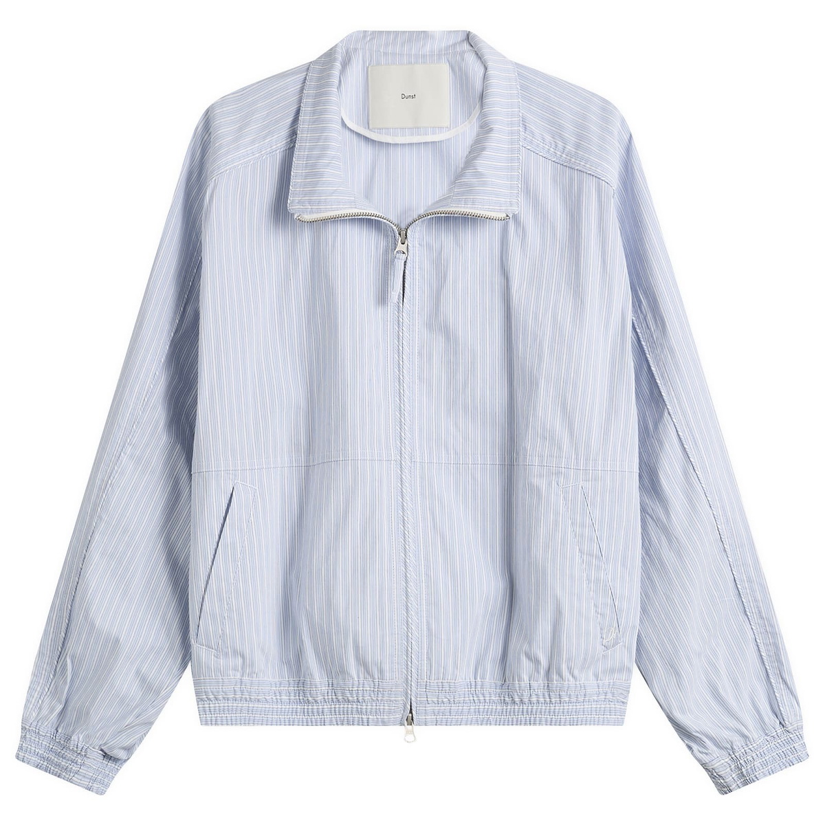 DUNST Women's Light Harrington Jacket in Soft Blue Stripe