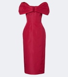 Carolina Herrera Off-shoulder silk faille cocktail dress