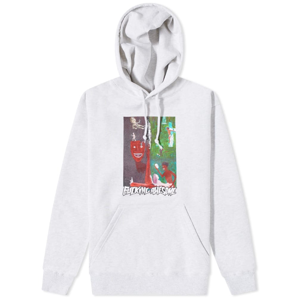 【FUCKING AWESOME】 SOCIETY HOODIE : HEATHER GREY Fucking Awesome Men's Society Hoody in Heather Grey Fucking