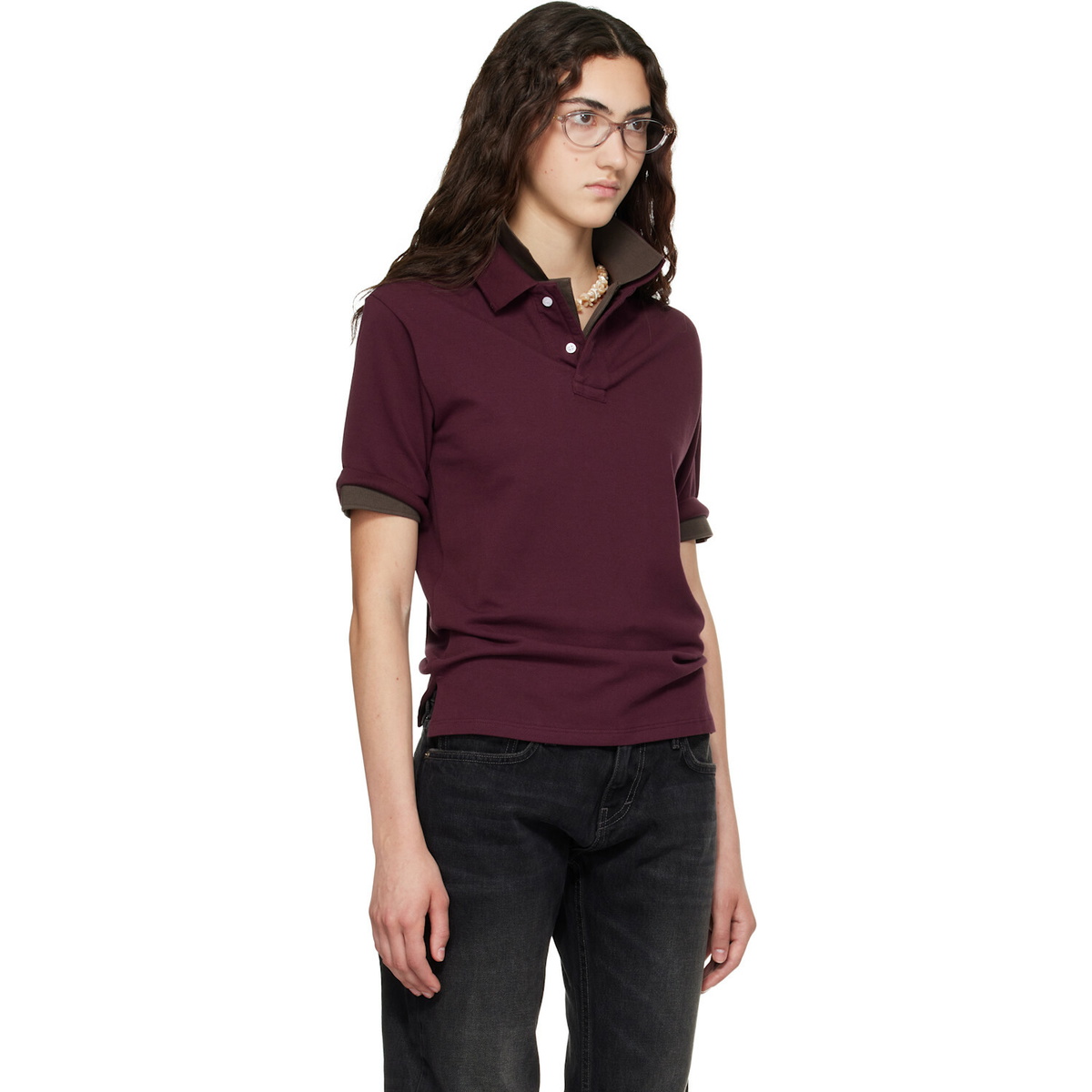 Raimundo Langlois Burgundy Layered Polo
