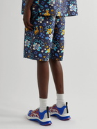 GUCCI - Straight-Leg Printed Cotton-Poplin Shorts - Blue