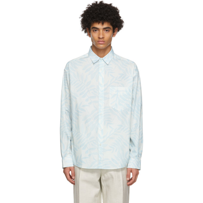 Photo: Jacquemus White and Blue La Chemise Simon Shirt