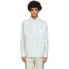 Jacquemus White and Blue La Chemise Simon Shirt