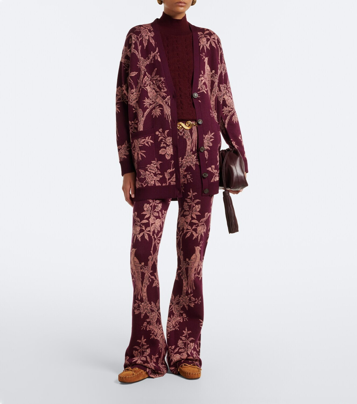 Etro Floral jacquard wool-blend cardigan