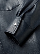 Séfr - Matsy Faux Leather Shirt Jacket - Blue
