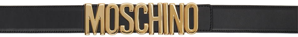 Moschino Black Logo Belt