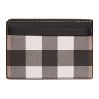 Burberry Black and White E-Canvas Check Kier Card Holder