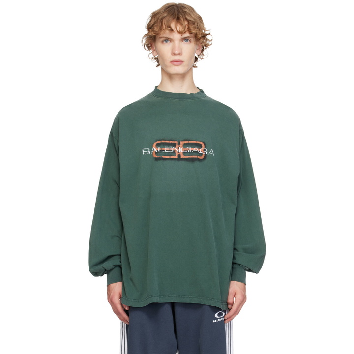 Photo: Balenciaga Green Logo L/S Large T-shirt