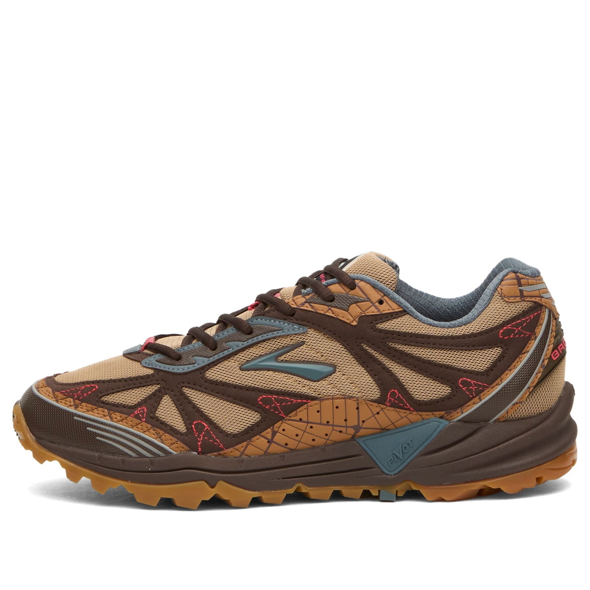 Brooks Men's x STAPLE Cascadia 1 Sneaker in Ginger/Wren/Stormy Weather
