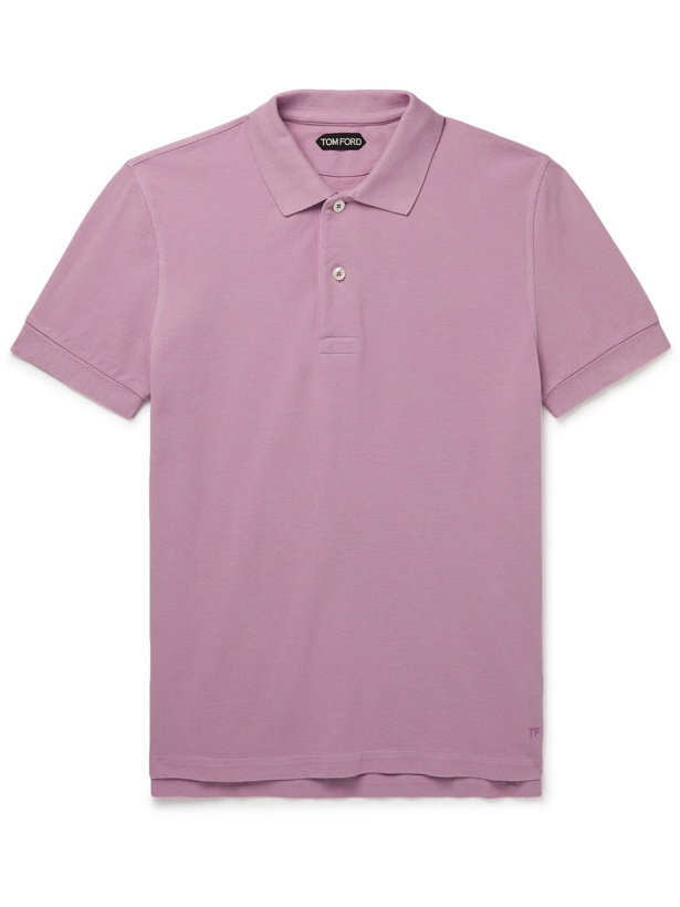 Photo: TOM FORD - Cotton-Piqué Polo Shirt - Purple