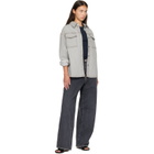 Palm Angels Gray Tree Logo Denim Overshirt