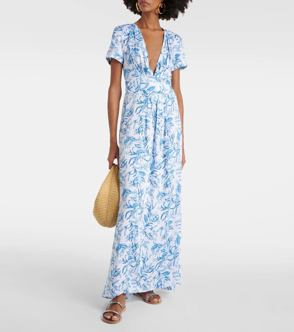 chinese dress ladies Eden Belted V Neck Long Dress Orchid - Melissa Odabash