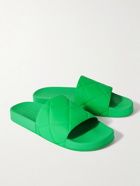 Bottega Veneta - Intrecciato Rubber Slides - Green