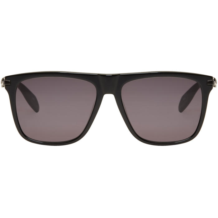 black alexander mcqueen skull wayfarer sunglasses