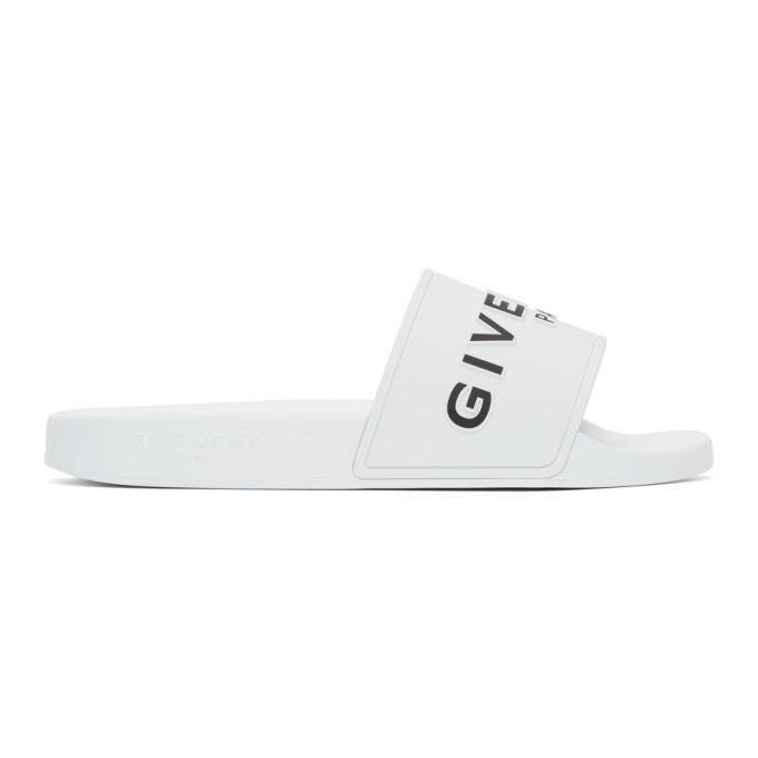 Photo: Givenchy White Logo Flat Sandals